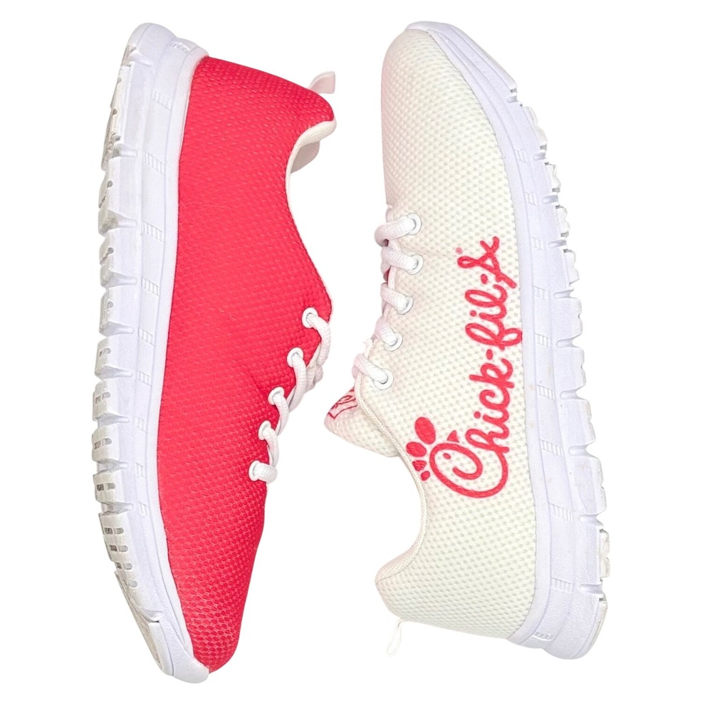 Chick fil A Red White Mesh Athletic Sneakers Shoes Men Size 8.5 US 42 EU - Picture 3 of 8